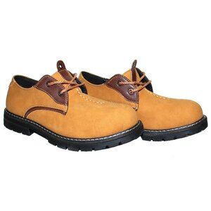 Men's Suede Leather Shoes Lace Up Casual Oxford Shoes Camel Size 7.5